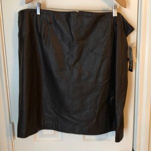 Plus Size Chocolate Brown Leather Skirt Size 24.